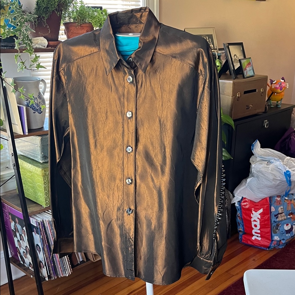 Vintage Liz E. Parker Bronze Western Blouse